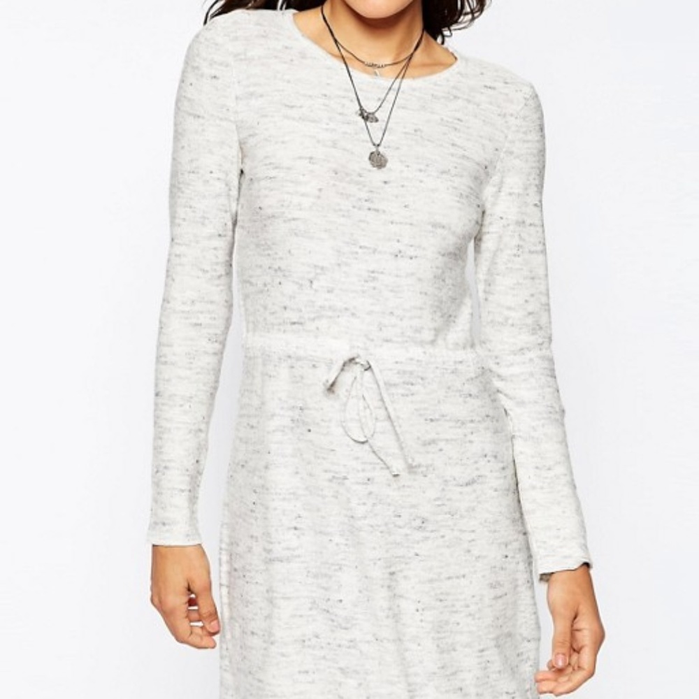 ASOS Lounge Dress In Knit With Tie Waist Detail